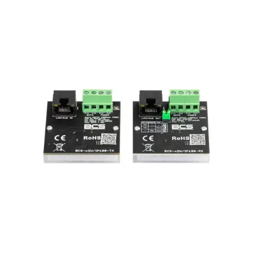 BCS-X2W/IP100 Sada aktivních převodníků pro přenos dat z ethernetové sítě a napájení PoE